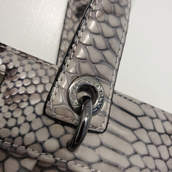 EC Tosca Blu Snakprint Leather Large Satchel/Tote Grey & Black - Picture 15 of 16